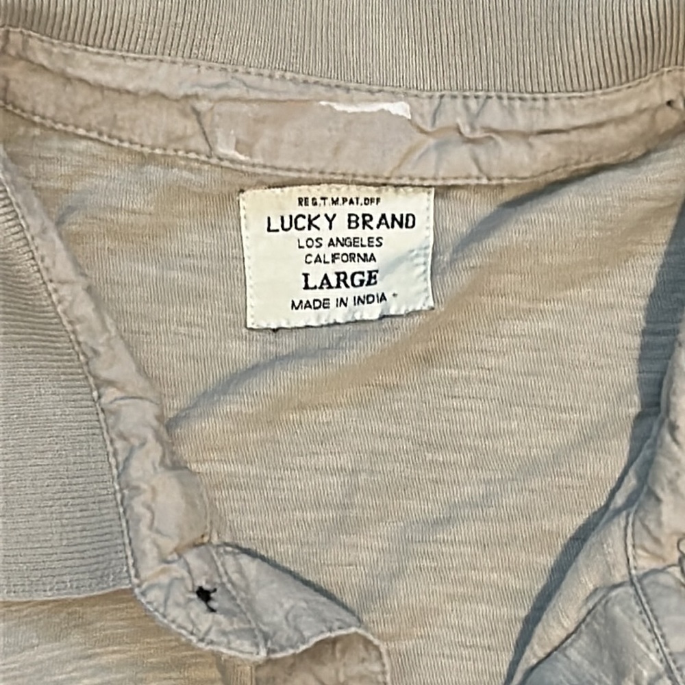 Lucky brand, cotton polo, shirt, light gray - Picture 2 of 4